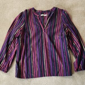 Marine Layer Women's Top in Purple, Pink, and Black Stripes